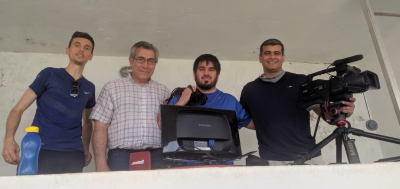 El equipod de tranmisi&oacute;n que cubrir&aacute; las finales en Crucero del Norte. 