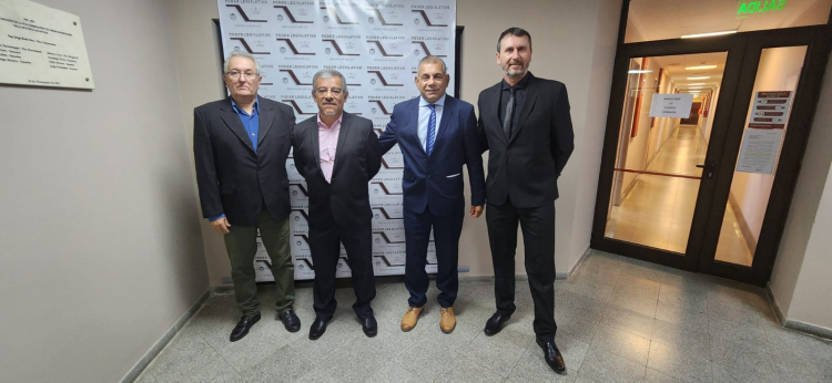 Carlos Acosta, Alejandro Comas, Daniel Vera y Dar&iacute;o Weglin, en el acto de asunci&oacute;n del nuevo gobernador de San Luis Claudio Poggi. 