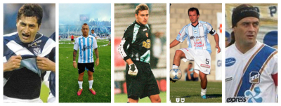 Balvorín, Garnier, Campi, Ramasco y Medina, parte del plantel +42 de Jujuy Fútbol. 