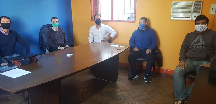 Weglin, Gastiazoro, Clavenzani, Comas y Villanueva durante la reunión de ayer.