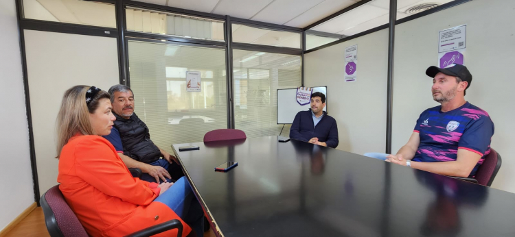 Pamela Tortul, Alejandro Comas, Juan Ignacio Lara y Dar&iacute;o Weglin. El objetivo de fortalecer el v&iacute;nculo Deportes de la Naci&oacute;n y AAVF. 