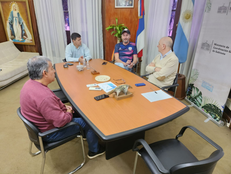 Zuetta, Weglin, Wellbach y Comas, en la reuni&oacute;n de este mi&eacute;rcoles en Casa de Gobierno de Misiones. 