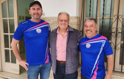 Darío Weglin y Alejandro Comas, de la AAVF, junto al secretario de Deportes de la Provincia de Salta,  Chibán. 