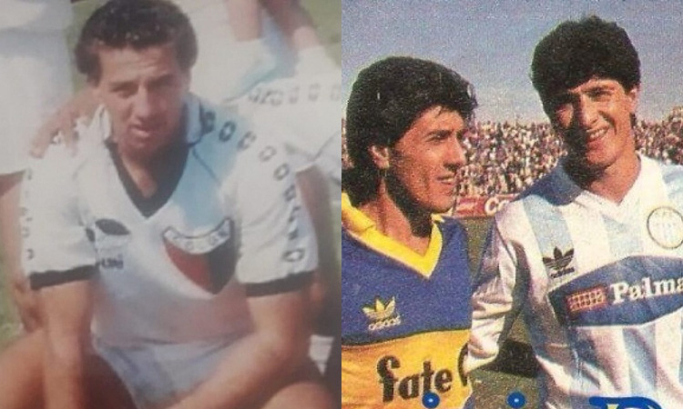 Omar Verón con la camiseta de Colón. Juan Comas con la camiseta de Racing de Córdoba enfrentando a Jorge Comas, su hermano, cuando actuaba en Boca.  