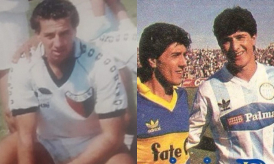 Omar Verón con la camiseta de Colón. Juan Comas con la camiseta de Racing de Córdoba enfrentando a Jorge Comas, su hermano, cuando actuaba en Boca.  